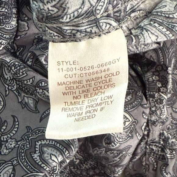 Stetson Black and White Paisley Print Button Down Shirt - Men’s US 2XL - Picture 7 of 8